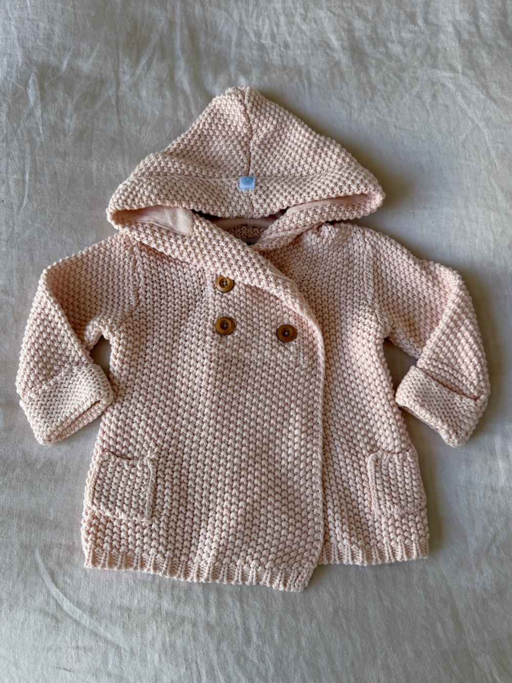 Beba Bean 100% Cotton Chunky Knit Hoodie Cardigan Sweater